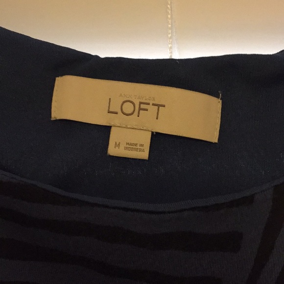 LOFT Blue/Black Patterned Dress - Picture 2 of 5